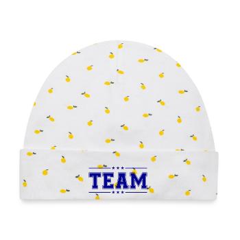 team_1 - Baby Premium Organic Mütze - Weiß/Zitronengelb - Vorne