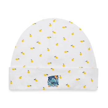Die Waikiki-Welle surfen - Baby Premium Organic Mütze - Weiß/Zitronengelb - Vorne