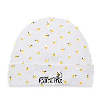 The Highest Form Of Wisdom Is Empathy - Baby Premium Organic Mütze - Weiß/Zitronengelb - Vorne
