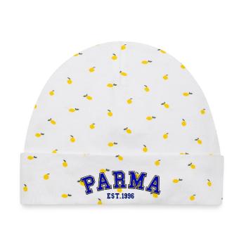 Parma Est. 1996 – Geburtstag - Baby Premium Organic Mütze - Weiß/Zitronengelb - Vorne