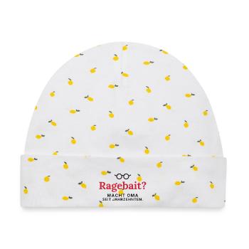 Ragebait? Macht Oma schon ewig - Baby Premium Organic Mütze - Weiß/Zitronengelb - Vorne
