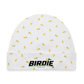 ODDROO Birdie – Golfball & Fahne - Baby Premium Organic Mütze - Weiß/Zitronengelb - Vorne