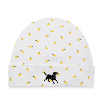 Labrador Retriever Hundelauf - Baby Premium Organic Mütze - Weiß/Zitronengelb - Vorne