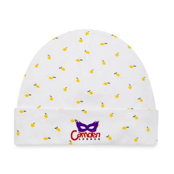 Maskerade Urban Camden - Baby Premium Organic Mütze - Weiß/Zitronengelb - Vorne