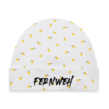 Fernweh - Baby Premium Organic Mütze - Weiß/Zitronengelb - Vorne