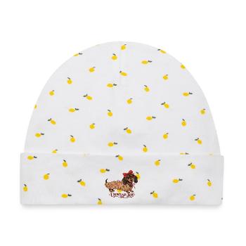 Unwrap Joy Christmas Dachshund - Baby Premium Organic Mütze - Weiß/Zitronengelb - Vorne