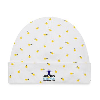 Pixel Avatar Nachricht Logo Arecibo - Baby Premium Organic Mütze - Weiß/Zitronengelb - Vorne