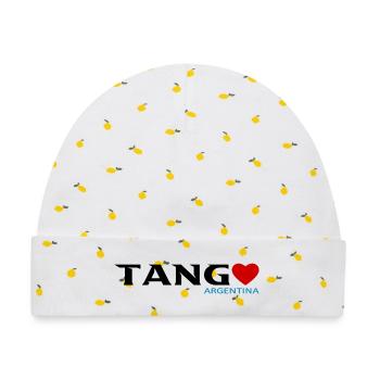 Tango - Baby Premium Organic Mütze - Weiß/Zitronengelb - Vorne