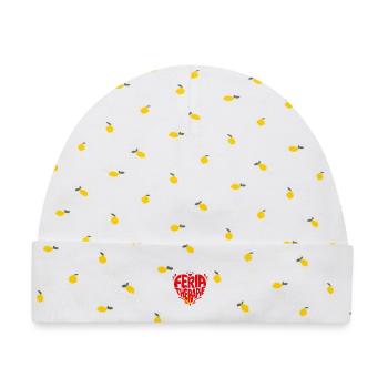 Red Heart Therapie - Baby Premium Organic Mütze - Weiß/Zitronengelb - Vorne