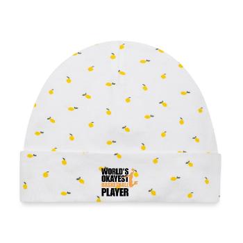 Lustiges Basketballspieler-Geschenk für Basketballspieler - Baby Premium Organic Mütze - Weiß/Zitronengelb - Vorne