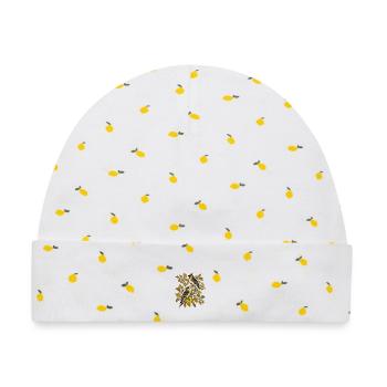 Herbstliche Zweigsänger Illustration - Baby Premium Organic Mütze - Weiß/Zitronengelb - Vorne