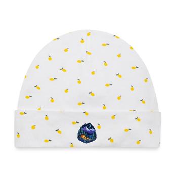 Camping unter dem Mond - Baby Premium Organic Mütze - Weiß/Zitronengelb - Vorne