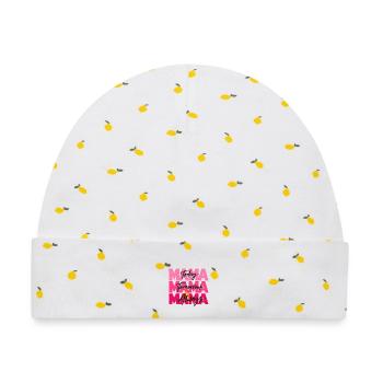 Mama Today Tomorrow Always – Mutterliebe Geschenk - Baby Premium Organic Mütze - Weiß/Zitronengelb - Vorne