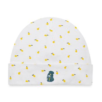 Walross Meer Küstenkind Outdoor - Baby Premium Organic Mütze - Weiß/Zitronengelb - Vorne