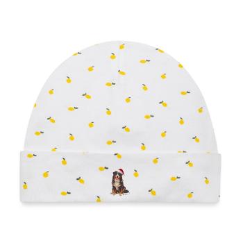 Berner Sennenhund Weihnachten Lichterkette - Baby Premium Organic Mütze - Weiß/Zitronengelb - Vorne