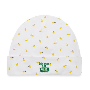 Grün-Weiß is ka Phase - Baby Premium Organic Mütze - Weiß/Zitronengelb - Vorne