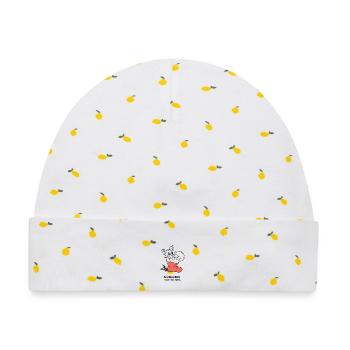 Christmas Fox versteckt sich in einem Strumpf - Baby Premium Organic Mütze - Weiß/Zitronengelb - Vorne