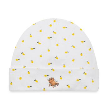 Capybara - Baby Premium Organic Mütze - Weiß/Zitronengelb - Vorne