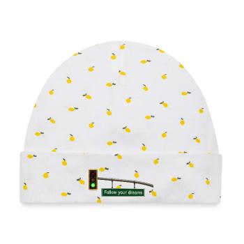 Follow Your Dreams – Ampel Motivation Geschenk - Baby Premium Organic Mütze - Weiß/Zitronengelb - Vorne