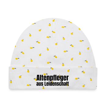 Altenpfleger aus Leidenschaft Pflege Geschenk - Baby Premium Organic Mütze - Weiß/Zitronengelb - Vorne