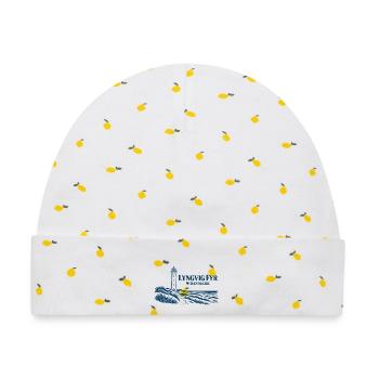 Lyngvig Fyr – Leuchtturm und Nordseeküste - Baby Premium Organic Mütze - Weiß/Zitronengelb - Vorne