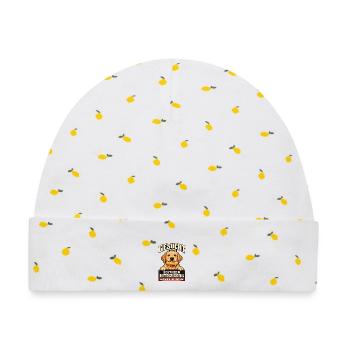 Süßes lustiges Laprador Design - Baby Premium Organic Mütze - Weiß/Zitronengelb - Vorne