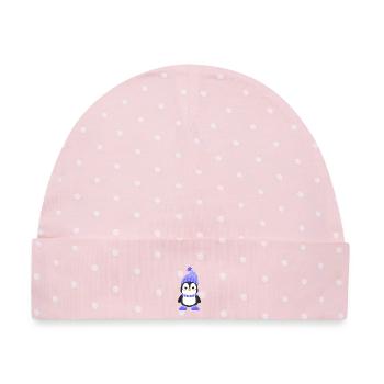 pinguin antarktis - Baby Premium Organic Mütze - Rosa/Weiße Punkte - Vorne