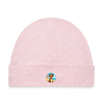 Cao De Castro Laboreiro Hunderasse Cartoon Kawaii - Baby Premium Organic Mütze - Rosa/Weiße Punkte - Vorne