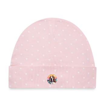 Poitevin Hund Rasse Cartoon Kawaii Aquarell - Baby Premium Organic Mütze - Rosa/Weiße Punkte - Vorne