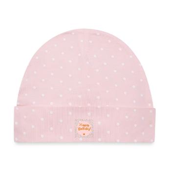 Herzlichen Glückwunsch zum Geburtstag, Herz - Baby Premium Organic Mütze - Rosa/Weiße Punkte - Vorne