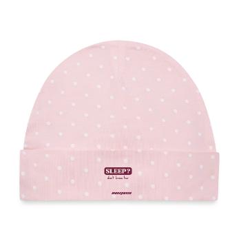 Frauen Schlaf in den Wechseljahren - Baby Premium Organic Mütze - Rosa/Weiße Punkte - Vorne