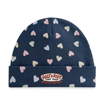 Salt & Riot Surf Shop Myrtle Beach - Baby Premium Organic Mütze - Marineblau/Bunte Herzen - Vorne
