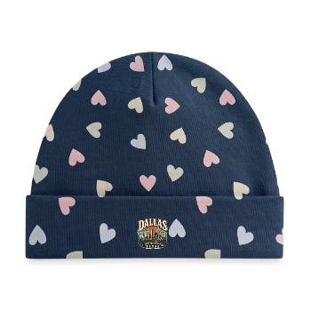 Dallas Skyline Retro Sunset - Baby Premium Organic Mütze - Marineblau/Bunte Herzen - Vorne
