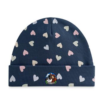 Bergsteiger Alpinisten Bergführer - Baby Premium Organic Mütze - Marineblau/Bunte Herzen - Vorne