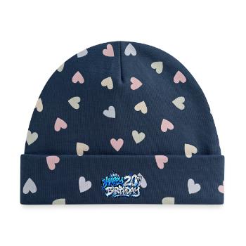 Herzlichen Glückwunsch zum 20. Geburtstag Blue Graffiti: Level Up Boom! - Baby Premium Organic Mütze - Marineblau/Bunte Herzen - Vorne