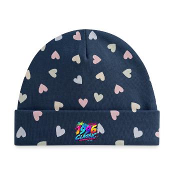 1996 Classic Retro Neon - Baby Premium Organic Mütze - Marineblau/Bunte Herzen - Vorne