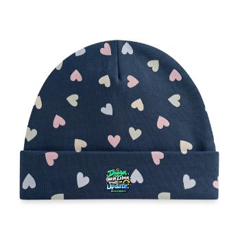 Digga Update Leben Graffiti - Baby Premium Organic Mütze - Marineblau/Bunte Herzen - Vorne