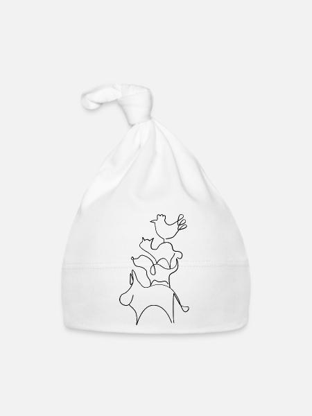 Bremer Stadtmusikanten Linien - Baby Bio-Mütze - Weiß - Vorne