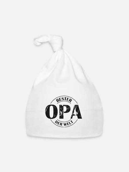 Bester Opa der Welt - Baby Bio-Mütze - Weiß - Vorne