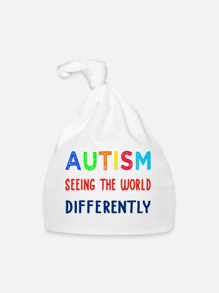 Autisme voir différemment - Bonnet bio Bébé - blanc - Devant