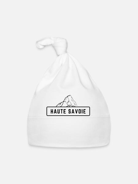 Haute Savoie Schwarzer Berg - Baby Bio-Mütze - Weiß - Vorne