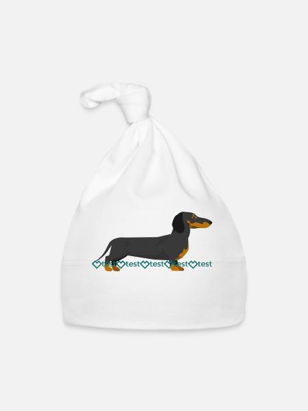 Dachshund Picture - Organic Baby Cap - white - Front