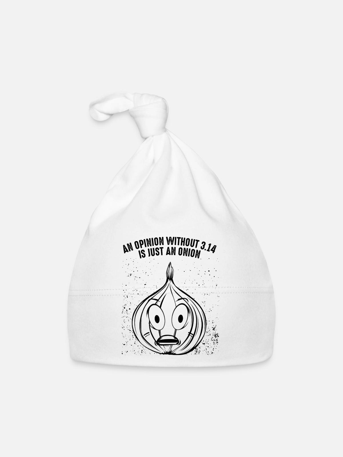 Oignon Math Pi - Bonnet bio Bébé - blanc - Devant