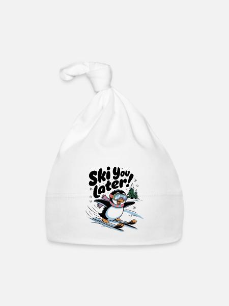 Ski You Later - Organic Baby Cap - white - Front