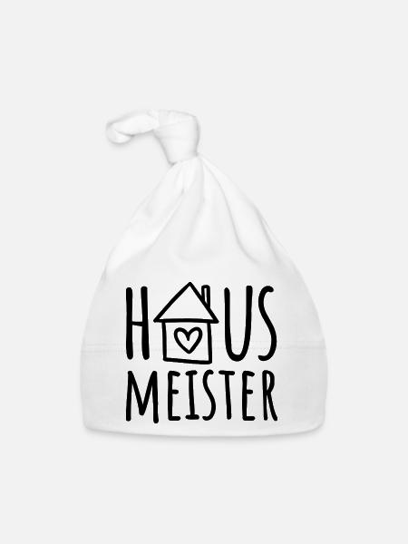 Hausmeister - Baby Bio-Mütze - Weiß - Vorne