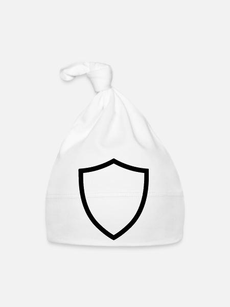Schild-Symbol-Logo-Form-Sicherheit - Baby Bio-Mütze - Weiß - Vorne