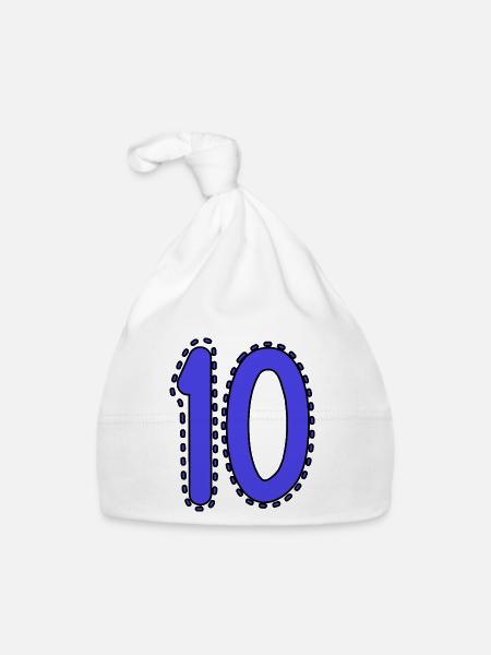 10. 10 YEARS. 10th ANNIVERSARY. 10 YEAR ANNIVERSARY. - Organic Baby Cap - white - Front