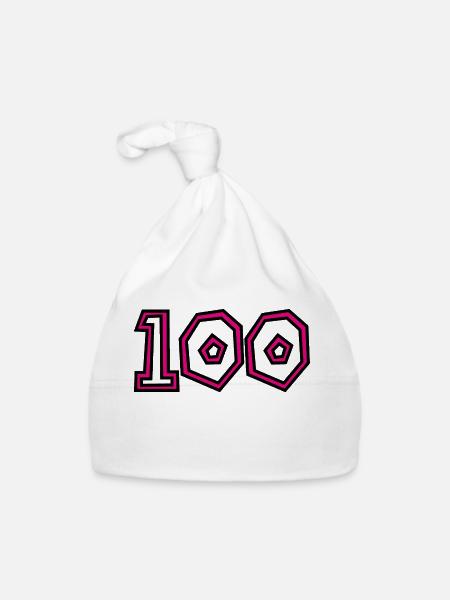 100. 100 YEARS. 100th ANNIVERSARY. BIRTHDAY 1001 - Organic Baby Cap - white - Front