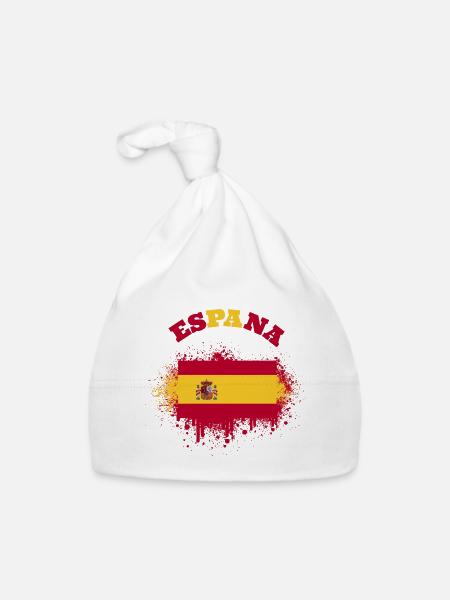 Espana Espagne drapeau espagnol drapeau drapeau - Bonnet bio Bébé - blanc - Devant