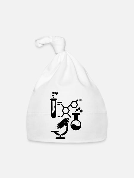 Neurons Chemistry Science Periodic Table Laboratory - Organic Baby Cap - white - Front